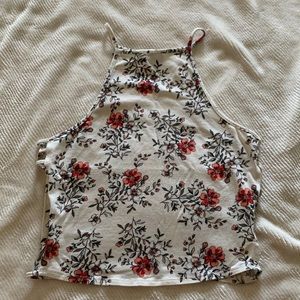 White Floral Tank Top